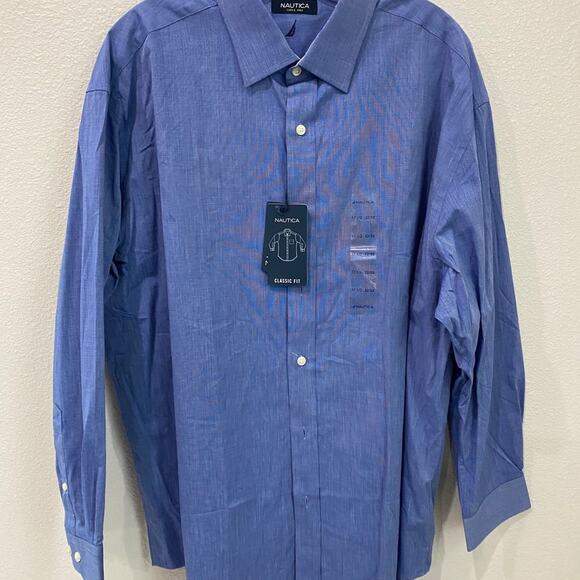 Nautica shirt long sleeve for men new size Xlarge button down blue - Picture 1 of 9